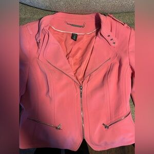Stylish Pink Leather Jacket